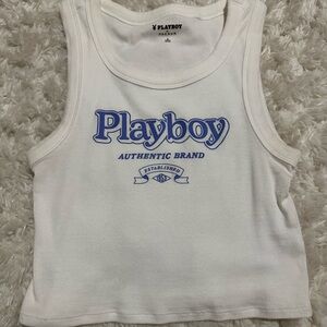 white playboy top